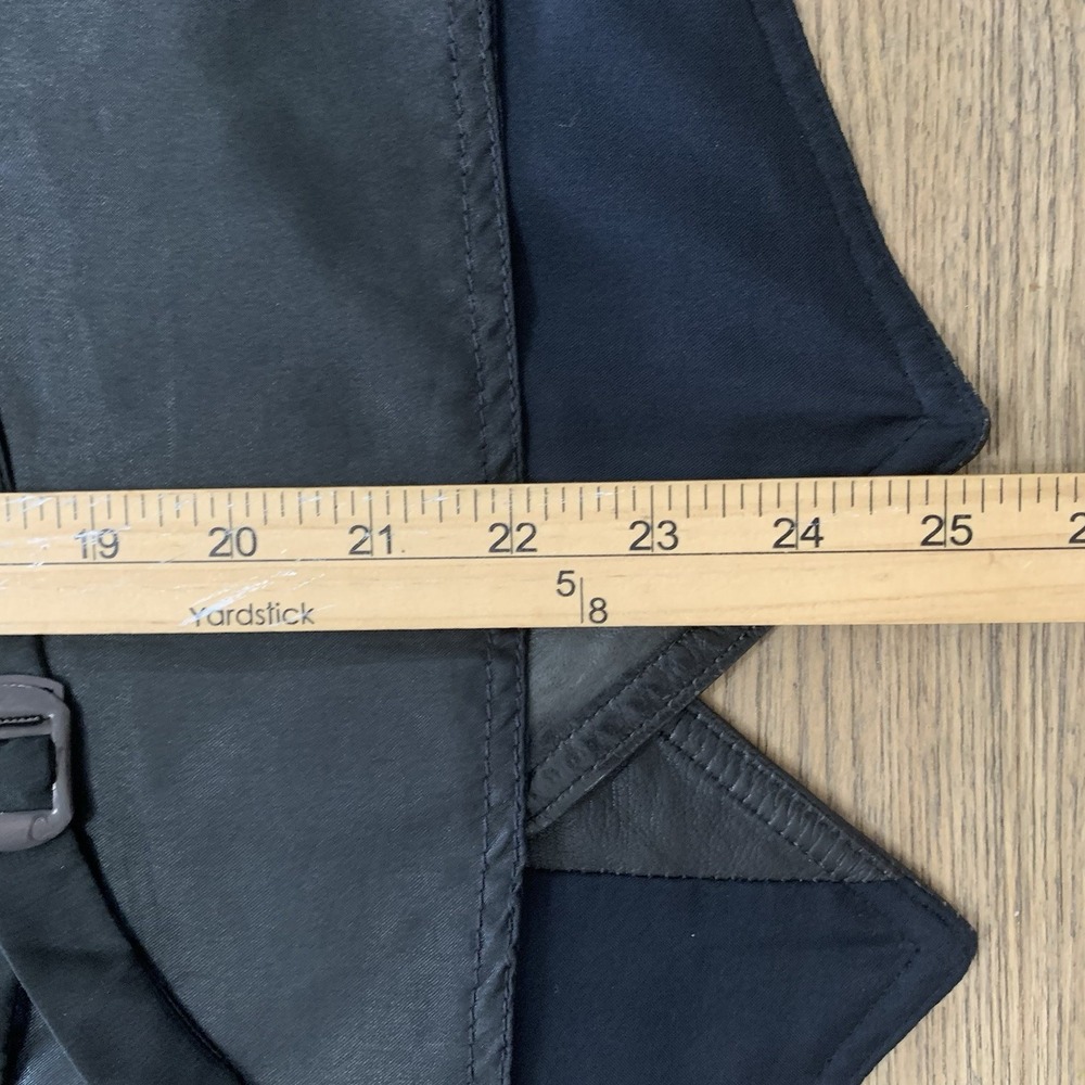 Vintage Pelle Sport Wyoming Leather Biker Vest Mens L Black Snap Up Waistcoat - Picture 8 of 8